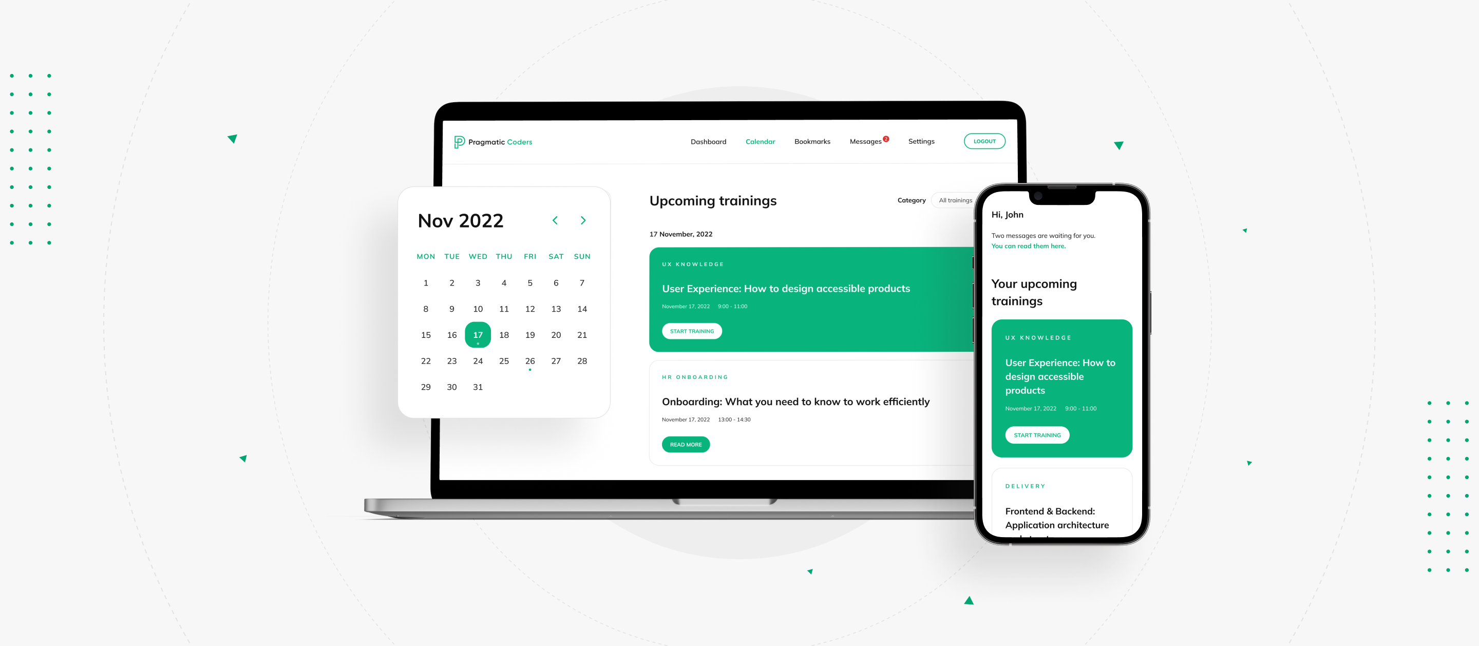 HR employee traning low code system on desktop and phone